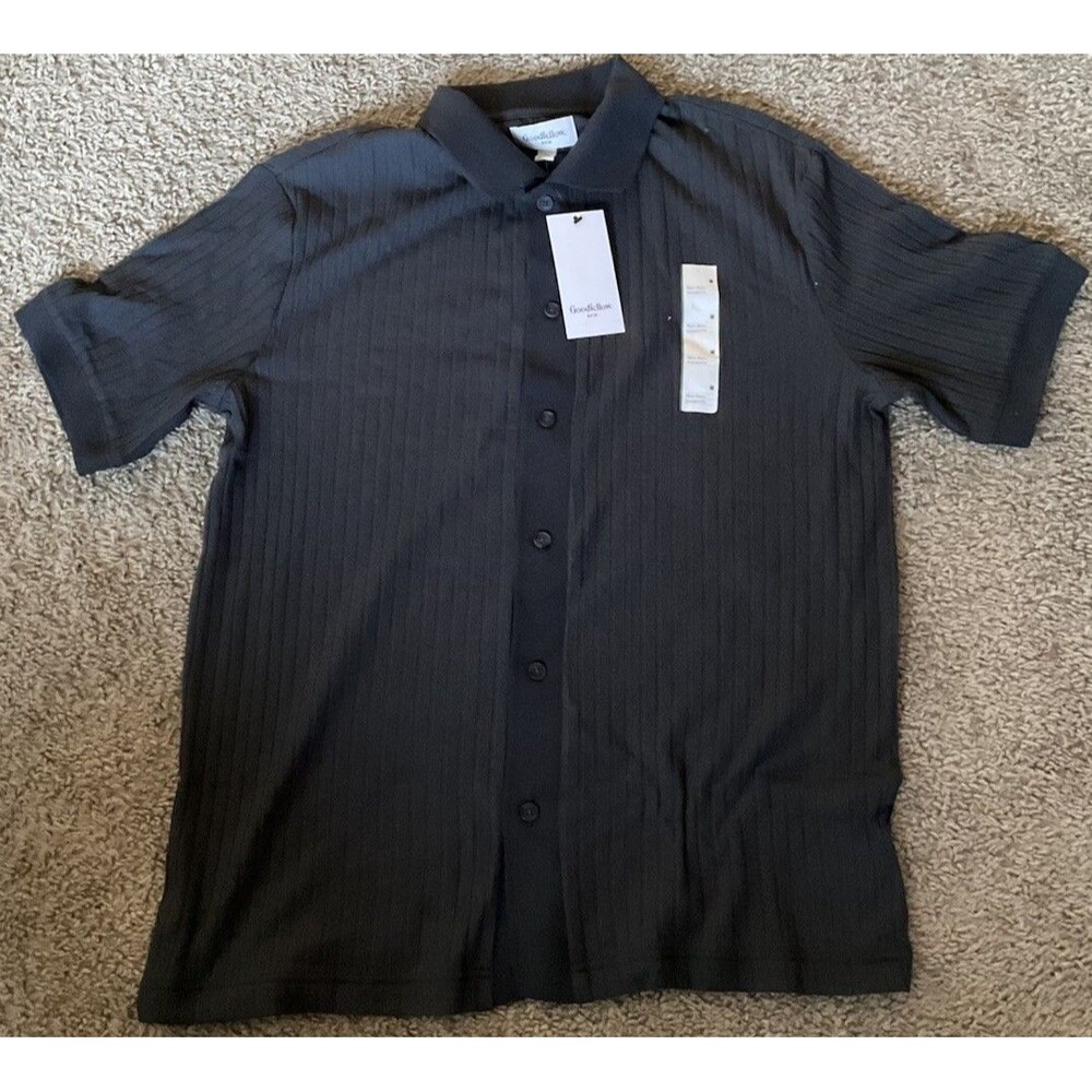 Goodfellow Co Medium Black Short Sleeve Standard Fit